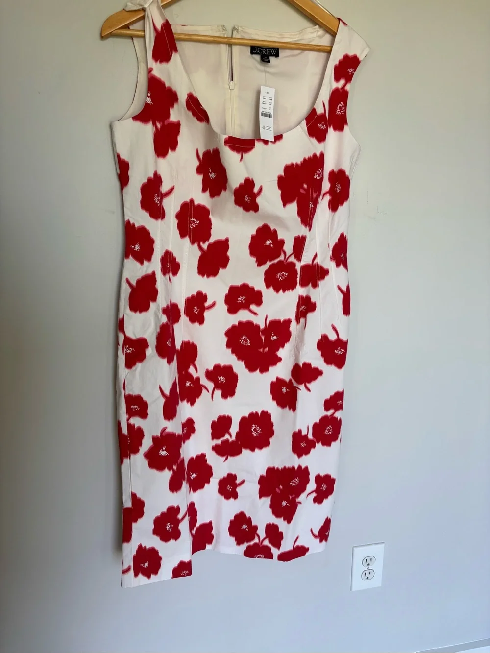 J. Crew Scoopneck sheath dress in stretch cotton-blend poplin